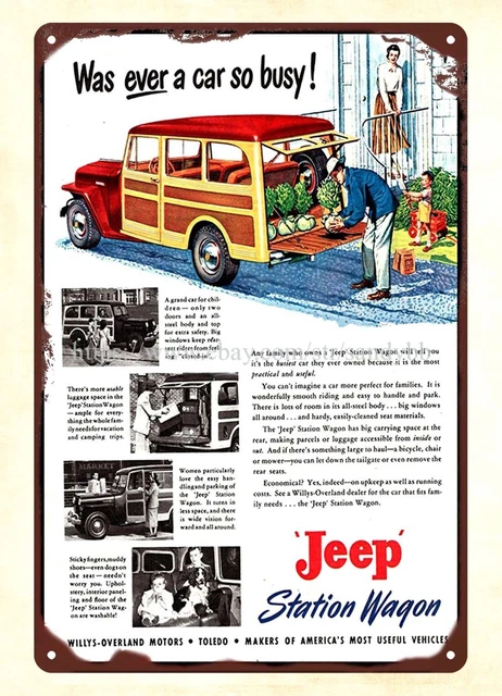 1949 mancave Station Wagon Auto Car  metal tin sign