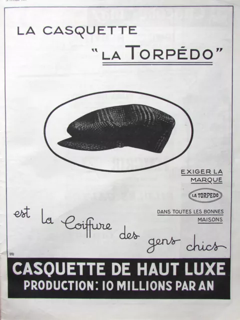 1924 High Luxury Torpedo Cap Press Advertisement