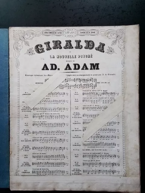 LOT 2 PARTITIONS ANCIENNES  PIANO & CHANT - ADAM - voir descriptif