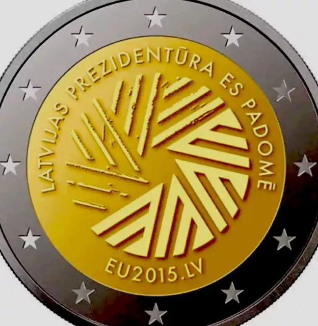 Latvia 🇱🇻 Coin 2€ Euro 2015 Commemorative EU presidency New UNC From Roll