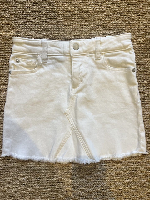 DL1961 Jean Jenny Skirt Girls Size 6 White Cutoff Denim Raw Hem