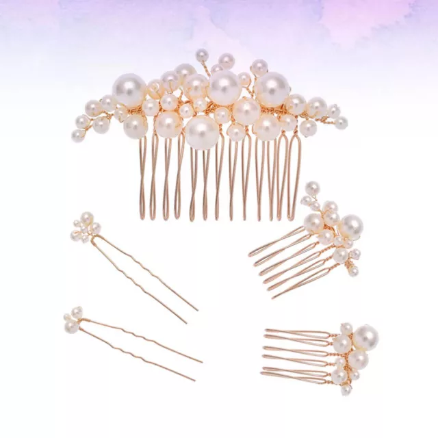 5 Pcs Épingles À Cheveux En Strass Mariée Pince De Peigne Tiare