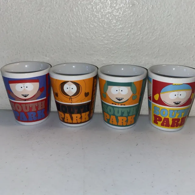 South Park 2oz Shot Glass Set 4 Piece 2014 Kenny Kyle Stan Cartman By Vandor