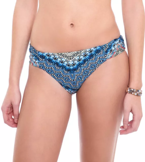 NEW Lucky Brand Nomad Chevron Reversible Hipster Bikini Bottoms Indigo L Large