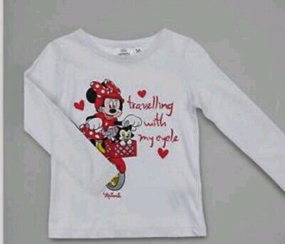 Maglietta maniche lunghe per bambina 8 anni nuovo shirt Disney Minnie bianco.