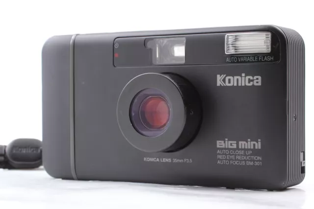 LCD Works  [Near MINT] Konica Big mini BM-301 Black 35mm Film Camera From JAPAN