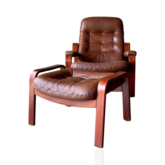 1970s Scandinavian Lounge And Ottoman