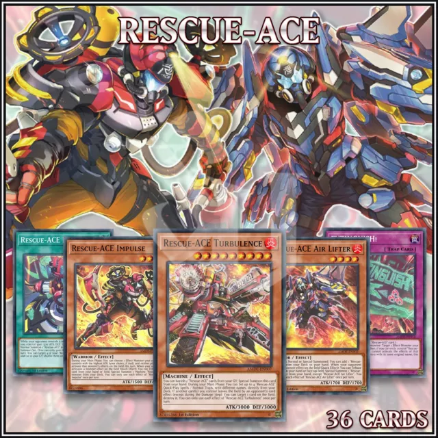 RESCUE-ACE DECK 36 | Hydrant Turbulence Fire Impulse Alert! HQ AMDE YuGiOh🔥