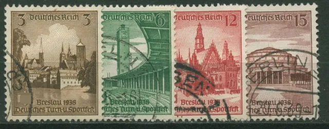 Deutsches Reich 1938 Dt. Turn- und Sportfest, Breslau 665/68 gestempelt