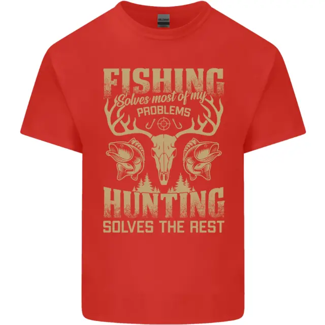 T-shirt da pesca e caccia pescatore cacciatore divertente da uomo cotone 4