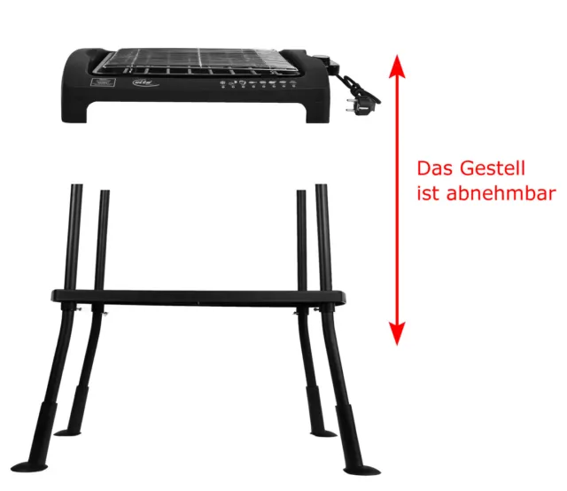 GRILL SET ELTA Elektrischer Standgrill + Grillbesteck Balkongrill Elektrogrill 3