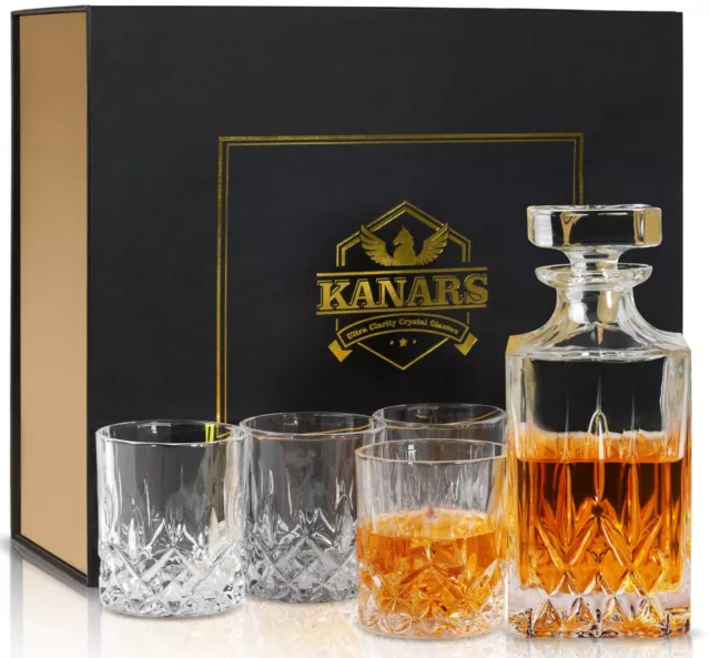 KANARS Whisky Karaffe & Gläser Set Trinkgläser Geschenk für Männer Papa