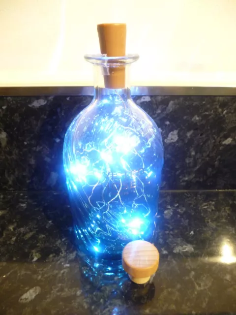 TWISTED NOSE GIN EMPTY GREEN BOTTLE LED LIGHTS 70cl WEDDING CRAFT ART UPCYCLING