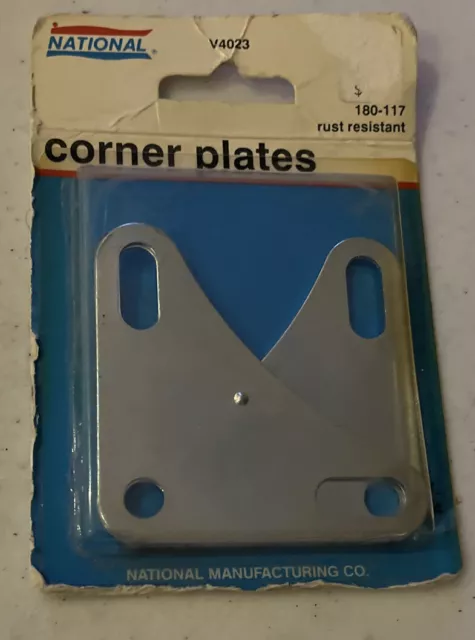 National Hardware V4023 Zinc Plated Flat Corner Plates (4 Plates)  3” X 3”