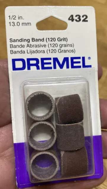 Bandas de lijado de arena Dremel 432 - 1/2 x 1/2 pulgada 120 - 6 piezas