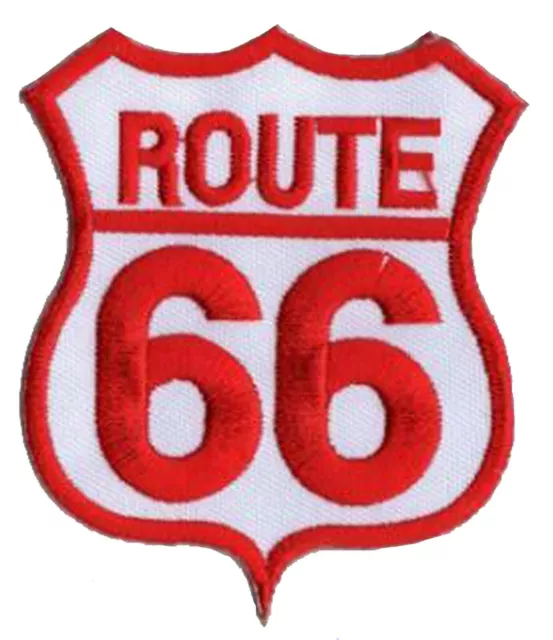 Patche écusson Route 66 rouge thermocollant transfert patch