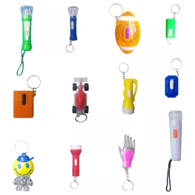 Light Up Novelty LED Keychain - Party Bag Favour Keyrings - Colours Vary