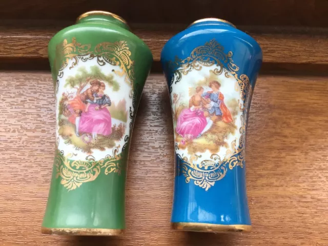 La Reine Limoges Porcelain V2 Two Small Vases