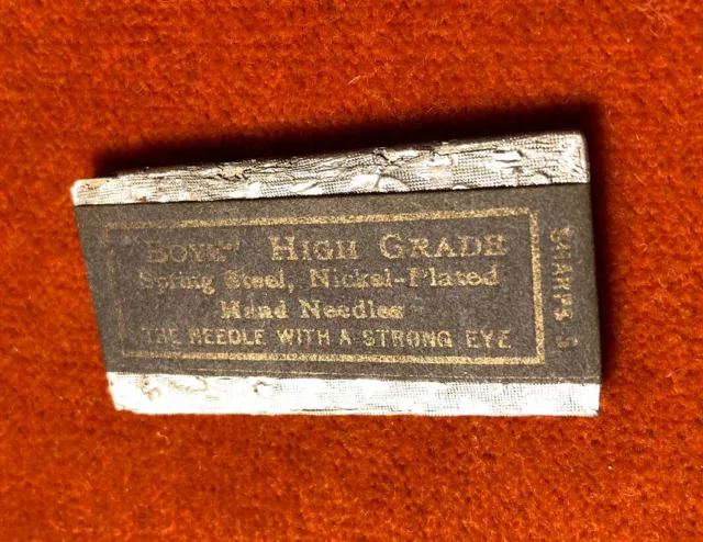 BOYE Needles In Sealed Tin Case NOS Spring Steel Burnished Egg Eyed Needles 2