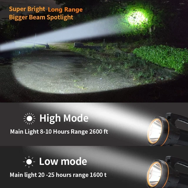 Most Powerful Handheld LED Torch Light Super Bright Rechargeable Large Capacity 2