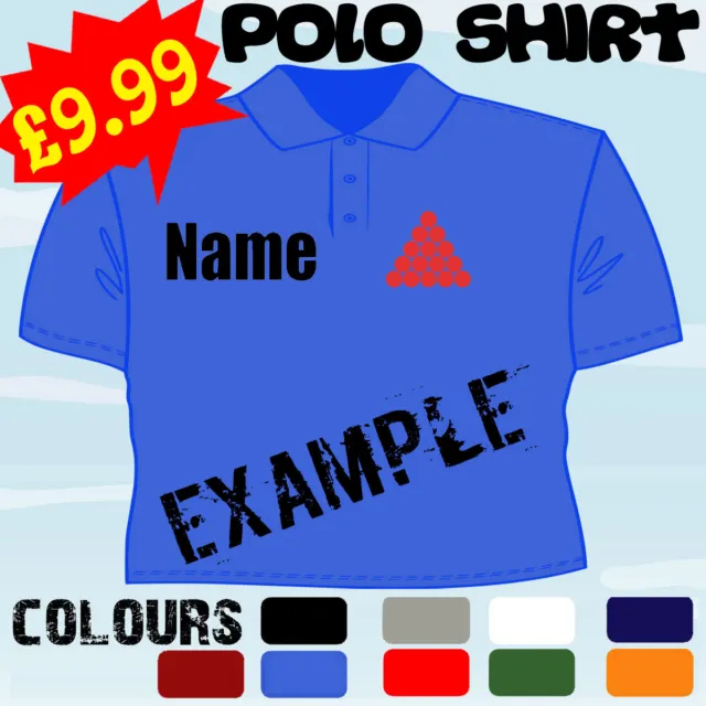 Snooker Pub Team Player Club Personalised T Polo Shirt 2