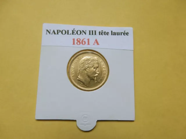 20 Francs Or - Napoleon Iii  " Tête Lauree "  - 1861 A