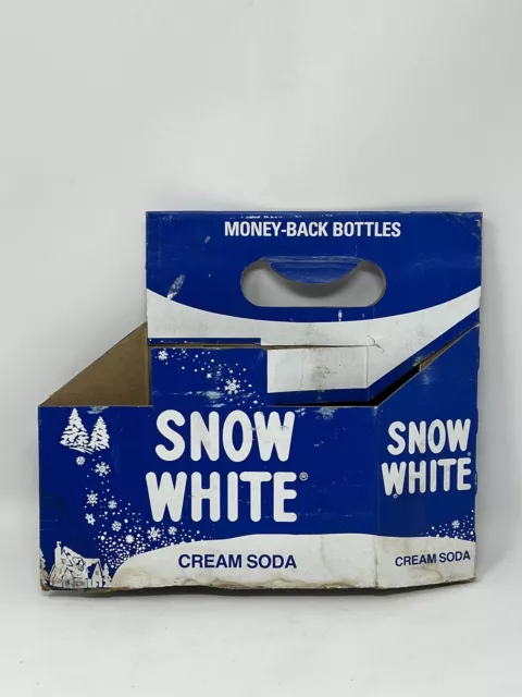 Vintage SNOW WHITE Cream Soda Mousse Canadian Cardboard 6 Pack Bottle Carton