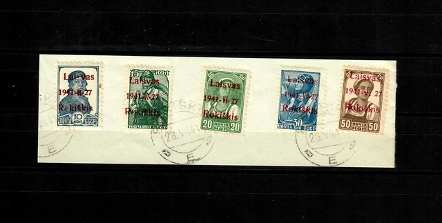 Litauen, Rokiskis MiNr. 2-6b, gestempelt