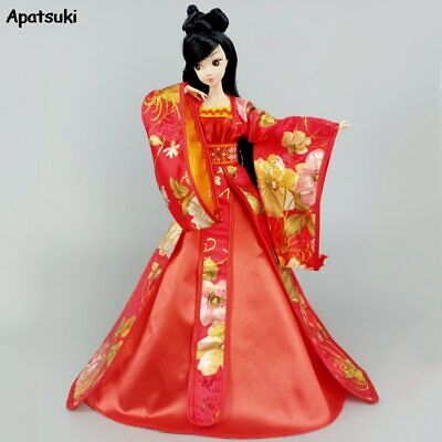 Red Dress For 11.5" Doll 1/6 Traditional Chinese Ancient Beauty Costume Clothes