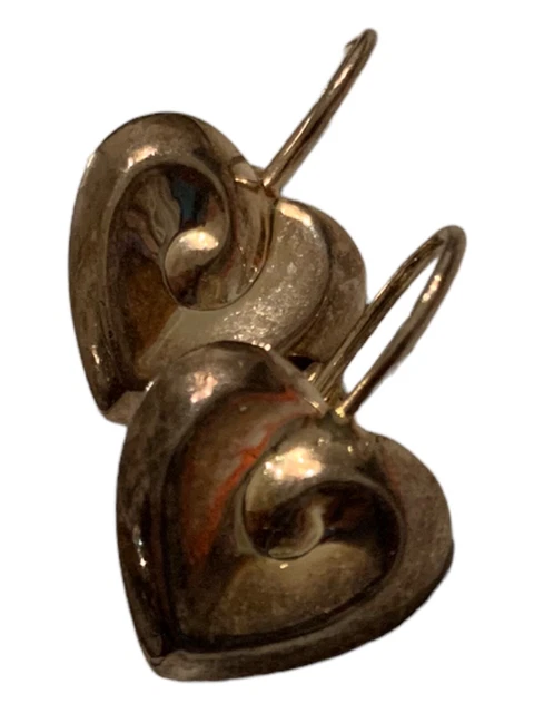 Vintage Sterling Silver Heart Earrings, Thailand, 4.3g