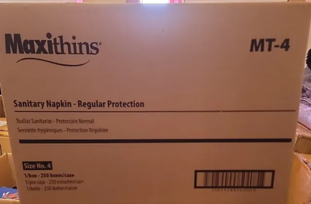Funda para servilletas sanitarias Maxithins 250 almohadillas de protección completa en caja individual