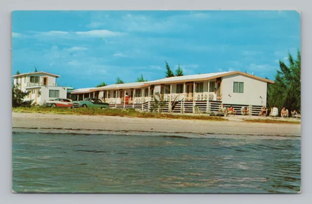 Postcard Sand Patch Motel Fort Myers Beach Florida Vintage Cars
