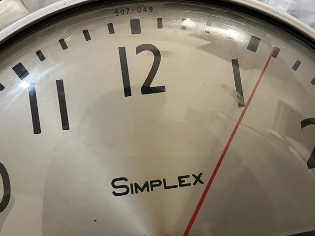 SIMPLEX TIME RECORDER Synchronous Motor 15” School/Industrial Wall ...