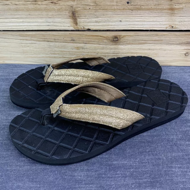 Reef Dreams Lux II Flip Flop Women’s US 10 Slip On Thong Sandals Quilted Black