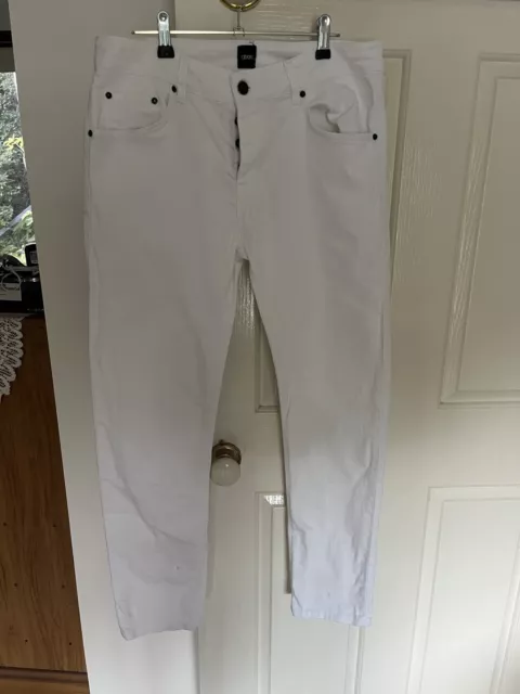 ASOS White 5 Pocket Jeans Size 12 Button Fly