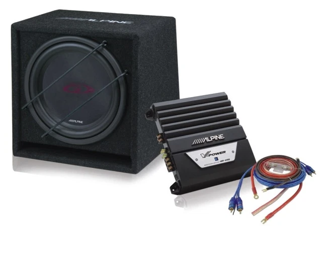Alpine SBG-12KIT subwoofer with power amplifier bass system complete 30 cm sub + cable