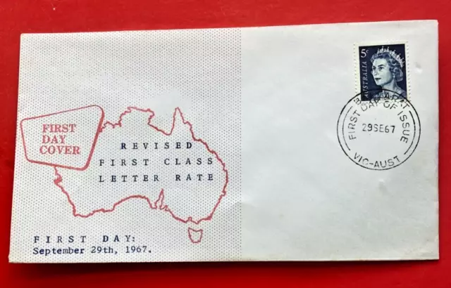 Australian Fdc - 1967 - Revised First Class Letter Rate.