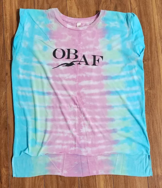 Bella Canvas Tank Top T-Shirt Women's Sz Medium Ocean Beach San Diego CA Tee Dye