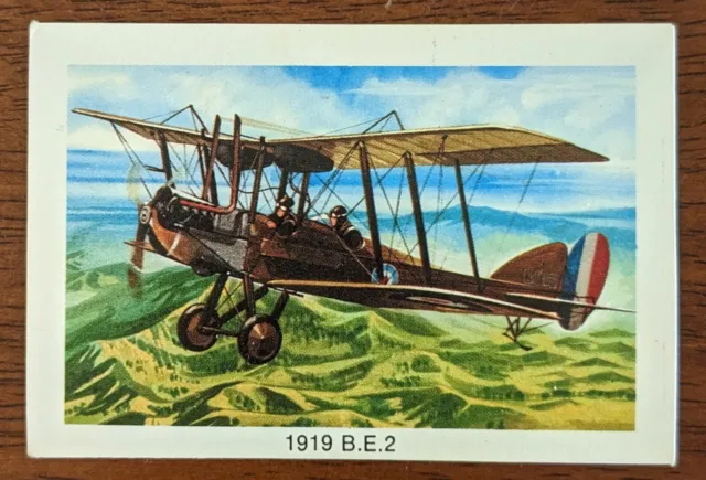 1975 Tip Top Bread Great Sunblest Air Race Card #18 1919 BE2