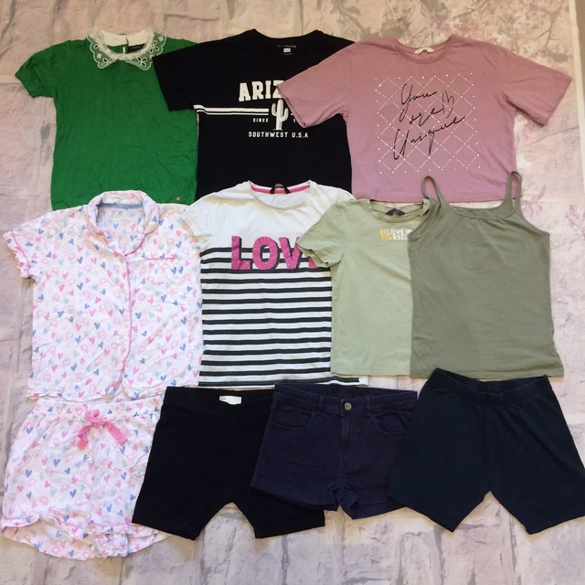 Girls Clothes Bundle 10-11 Years H&M Next M&S Etc Tops Shorts Vest Etc