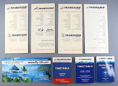 Transaero Airline Timetables X 8 - 1996 1997/8 1998 2006 2006/7 2008 2010 Russia