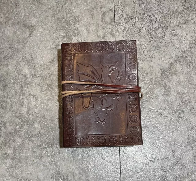 Vtg New Leather bound Premium Handmade Dragon Embossed Full journal antique Book