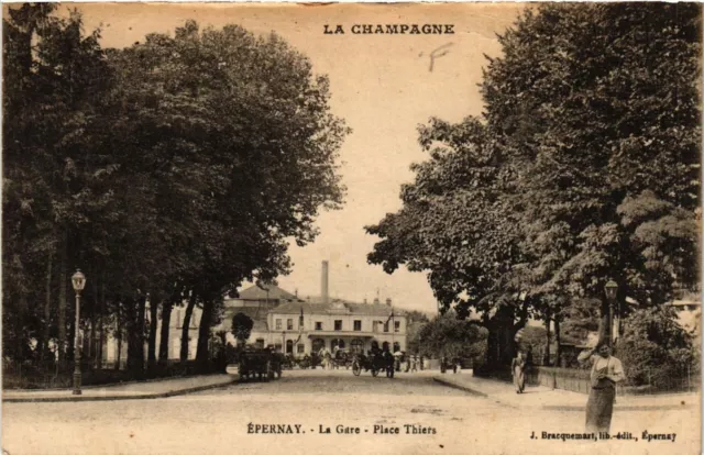 CPA AK ÉPERNAY La Gare Place Thiers (491776)
