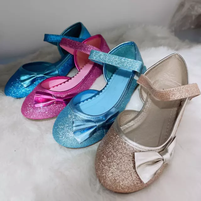 Carine scarpe da ballo fiocco glitter ragazze festa ballo bambini principessa scarpe vestite