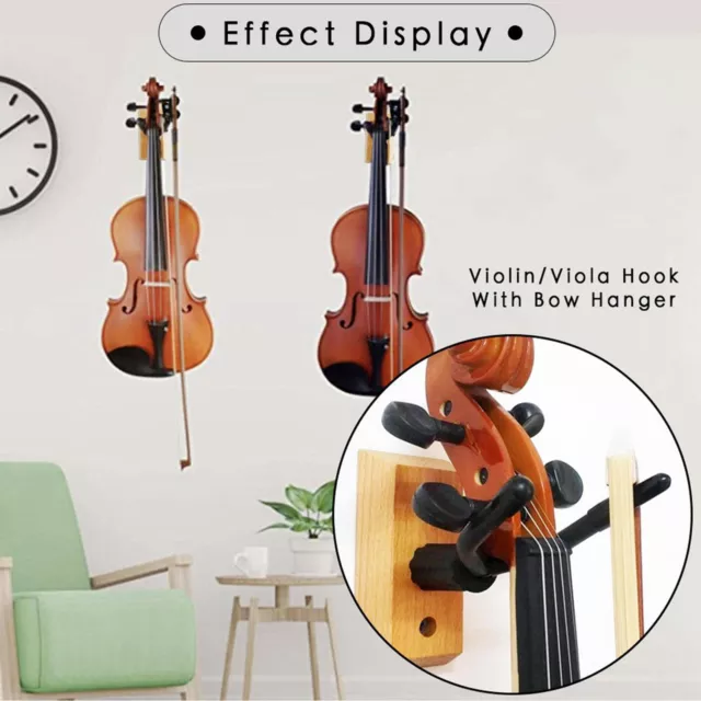 Violin Wall Mount Handcrafted Wooden Violin Hanger Smooth and Durable