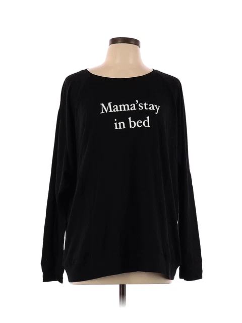 EMI JAY Women Black Long Sleeve T-Shirt L
