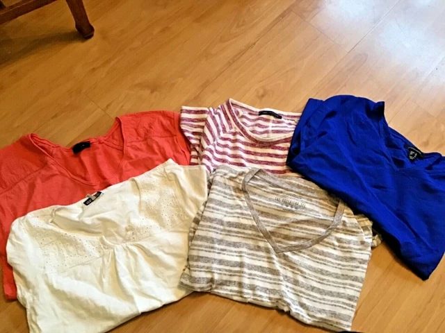 Immaculate Ladies Bundle (5) Tops Various Colour & Makes Size Uk 10