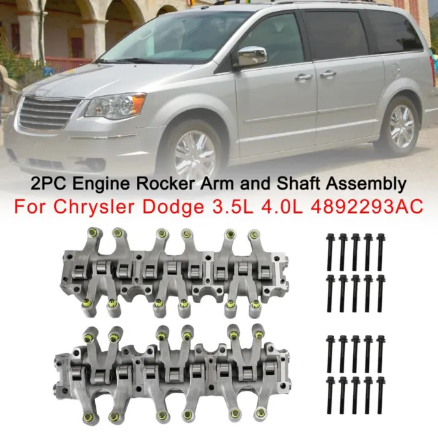 2PC Engine Rocker Arm and Shaft Assembly pour Chrysler 3.5L 4.0L 4892293AC