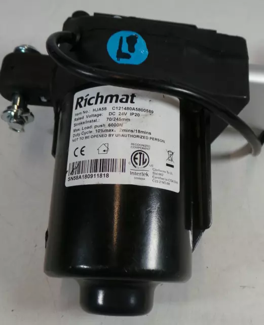 Actuador lineal de cama ajustable Richmat HJA58 70/245 tiempos 6000N lado de pierna
