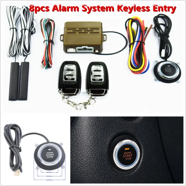 Keyless Entry Car Security Alarm System Push Button Starter Remote Engine Start